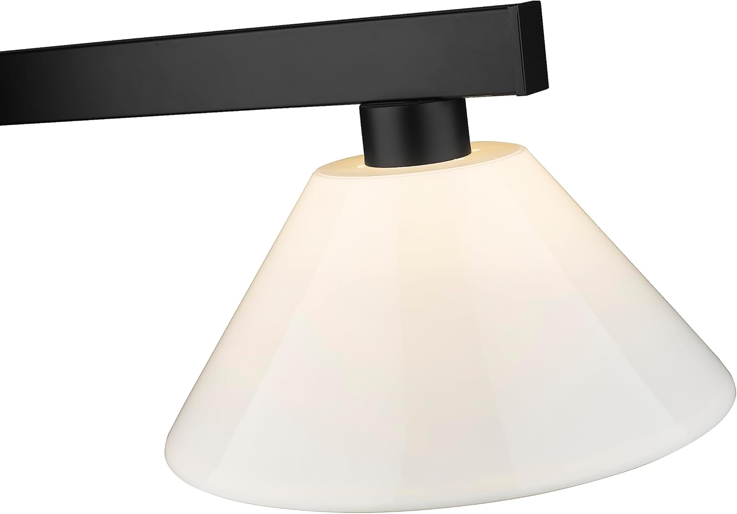 Cobalto – Billar de 3 luces con sombra, 8 pulgadas de alto y 14 pulgadas de ancho, acabado negro mate, color blanco