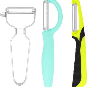 Juego de 3 peladores de verduras con pelador recto, pelador dentado para cocina, para frutas, zanahorias, verduras, pelador de papas, hoja afilada, Juego de 3 peladores de verduras con pelador recto, pelador dentado para cocina, para frutas, zanahorias, verduras, pelador de papas, hoja afilada,