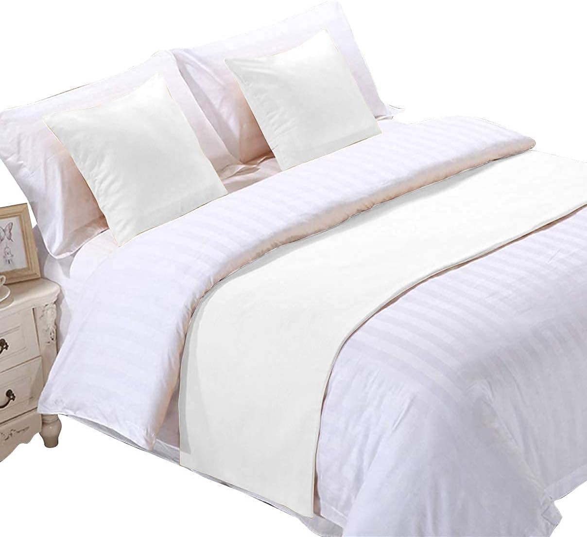NICE LINEN BEDDING’S Camino de cama 1 pieza (1 cama) 100% algodón egipcio de 500 hilos dormitorio hotel, boda, habitación decorativa cama bufanda