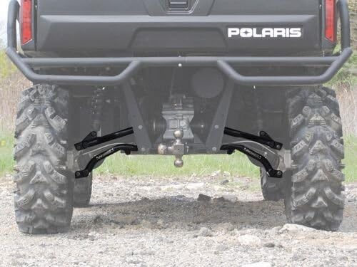 SuperATV Brazos A traseros de alta holgura para Polaris Ranger 800800 Crew 2010-2014  800 6×6-1.5″ Offset – Negro