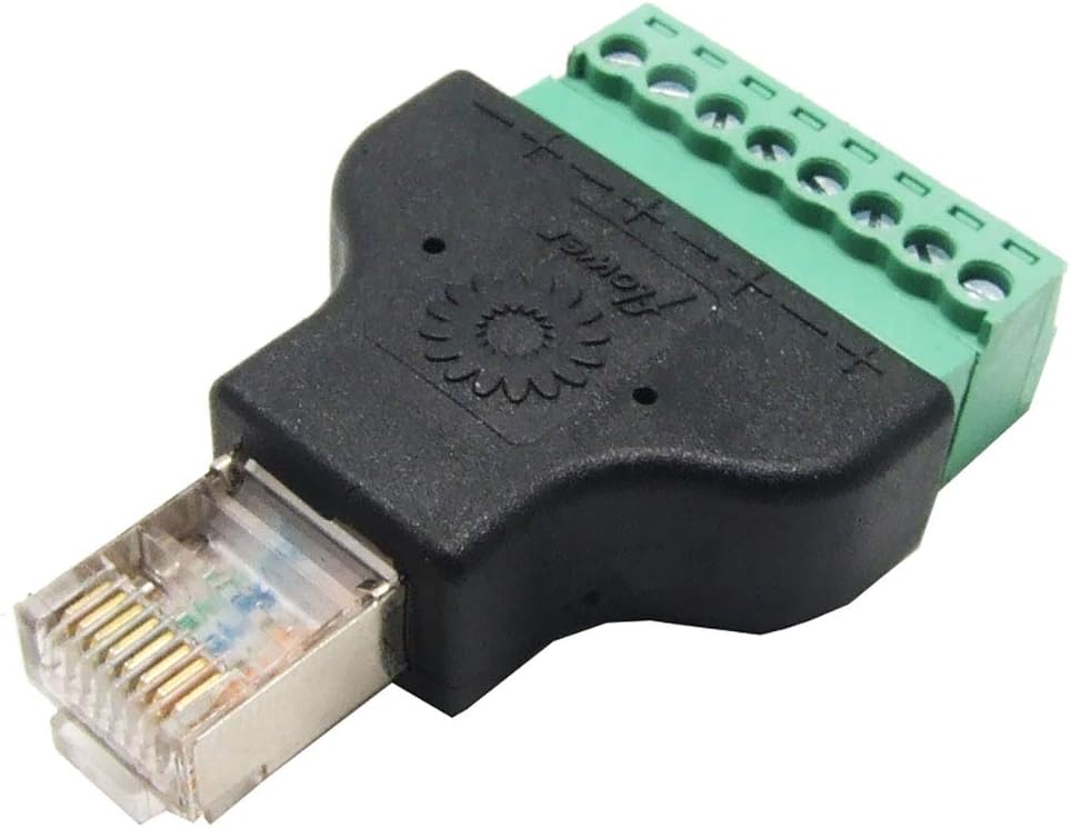 Adaptador de bloque de terminales Ethernet RJ45 macho a tornillo
