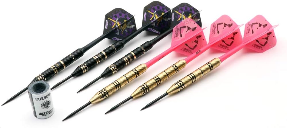 CUESOUL Jazz-Metal – Juego de dardos de punta de acero de lujo, 0.74 oz0.85 oz0.92 oz con vuelos integrados AK5