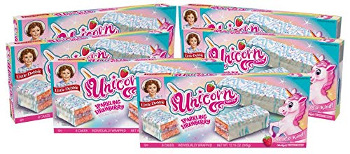 Little Debbie Unicorn Cakes, 48 pasteles de fresa envueltos individualmente, 8 unidades (paquete de 6)