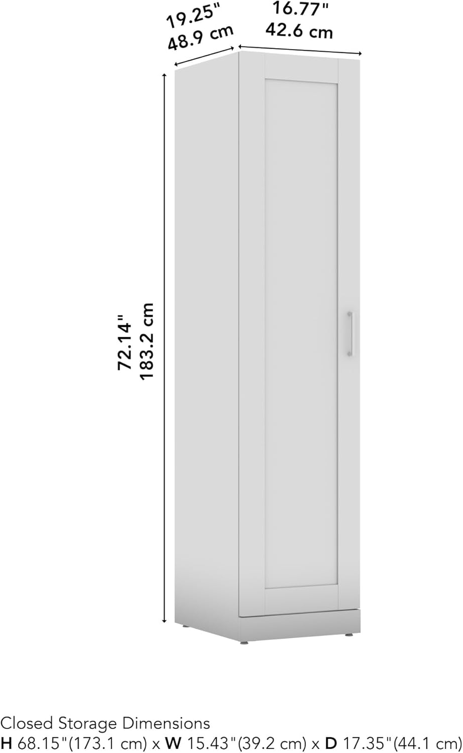 Bush Business Furniture Hampton Heights – Armario alto y estrecho con puerta y estantes  Almacenamiento para espacio de trabajo de oficina en casa,