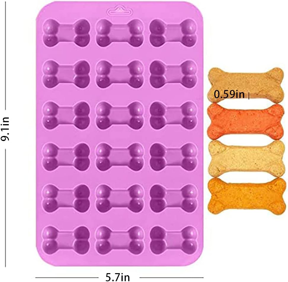 Molde de silicona para hornear, 2 bandejas reutilizables para cubitos de hielo en forma de pata de gato y hueso, moldes de silicona para dulces,