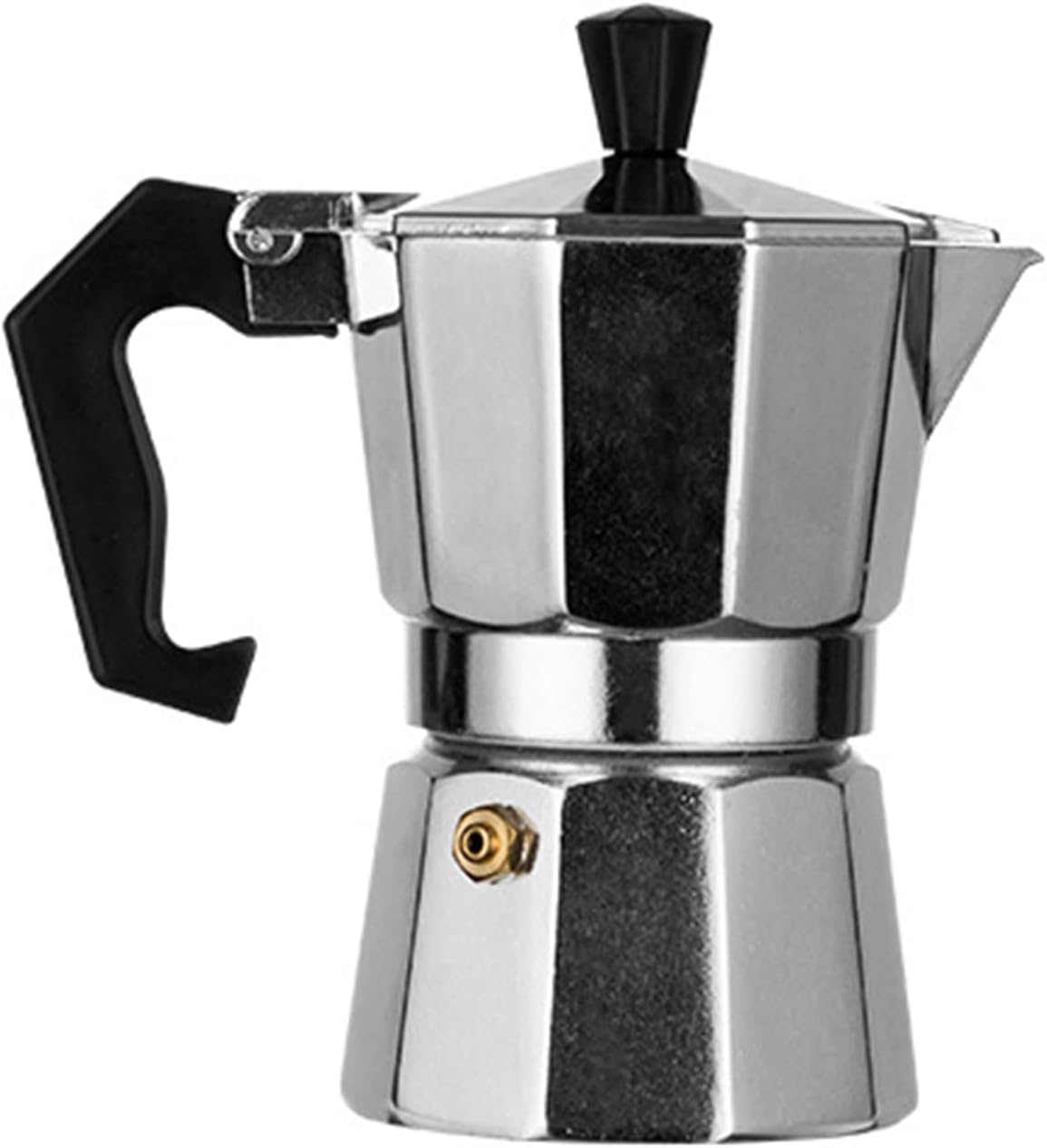 Cafetera italiana, no se deforma, fina mano de obra moka, olla moderna de aleación de aluminio con filtro de metal para cocina (2 tazas de 3.5 onzas