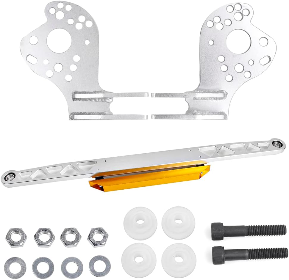 BARTOO Kit de barra de amarre de aluminio para brazo de control inferior inferior compatible con Honda Civic RSX DC5 EP3 EM2 ES1, plateado