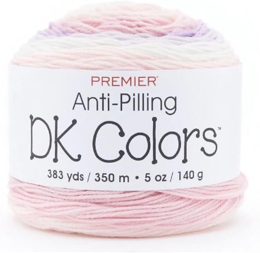 Premier Yarns DK Colors – Ovillo de hilo antibolitas con rayas autoservicio, 5 onzas, peso ligero #3, paquete de 3 unidades con marcadores de
