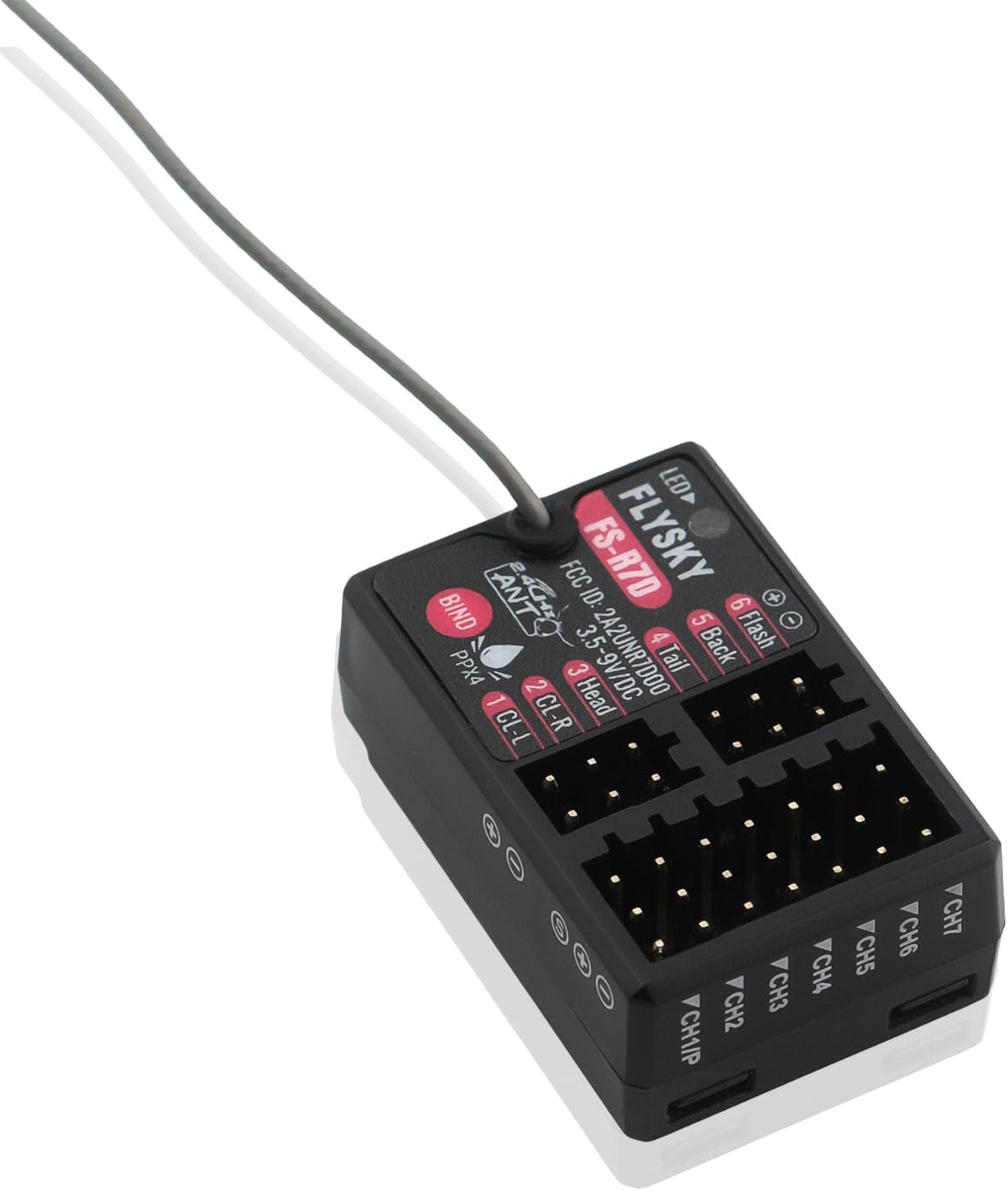 Flysky FS-R7D 7CH ANT Protocolo Receptor PPM IBUS Salida 2-Way Transfer-Back Función para Coche Barco Control Remoto