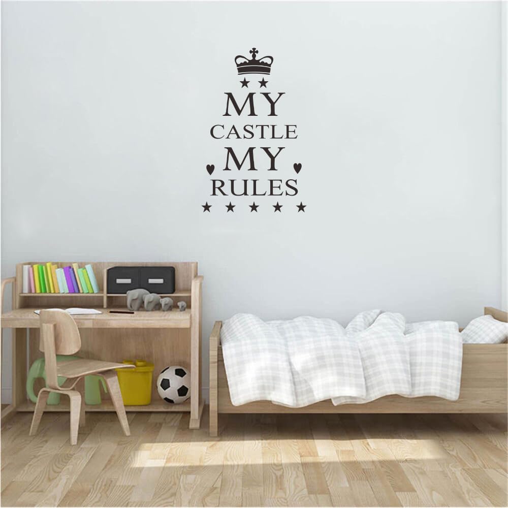My Castle My Rules – Calcomanía de pared para niños, con cita inspiradora, calcomanía de vinilo  Decoración de habitación, mural para decoración del