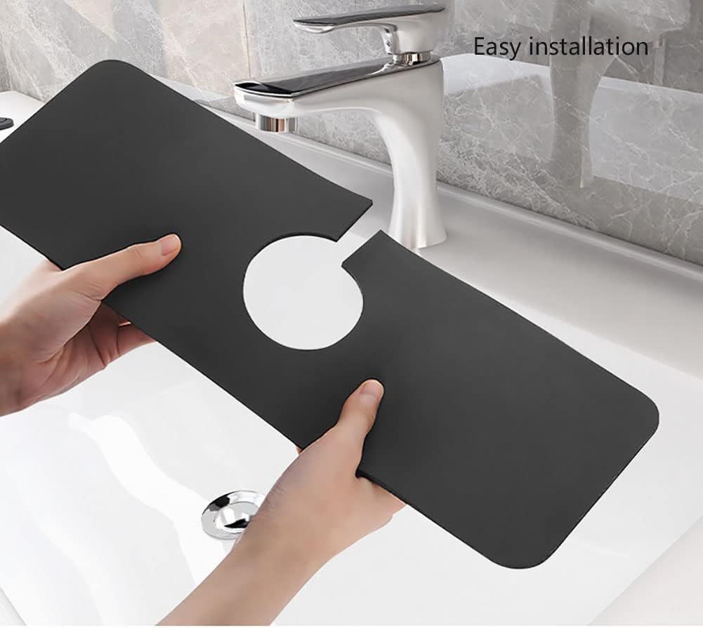 Protector contra salpicaduras para grifo de fregadero de cocina, tapete absorbente de grifo, alfombrilla de silicona para atrapar agua para