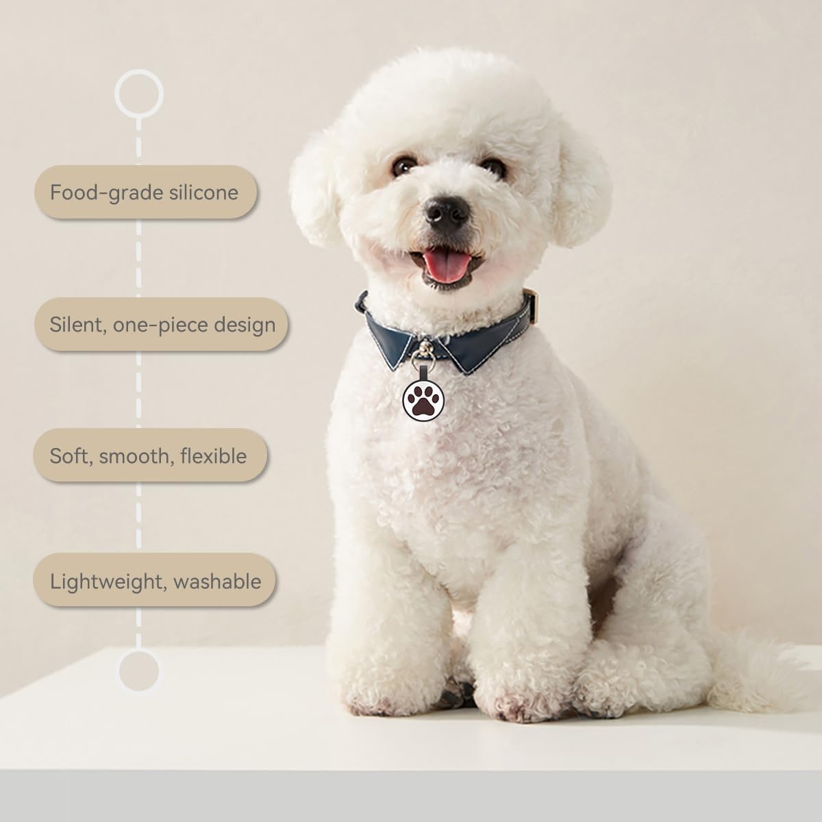 Etiqueta para gato con código QR, modificable para mascotas en línea, múltiples contactos de emergencia, etiqueta de silicona para gatos, ligera,