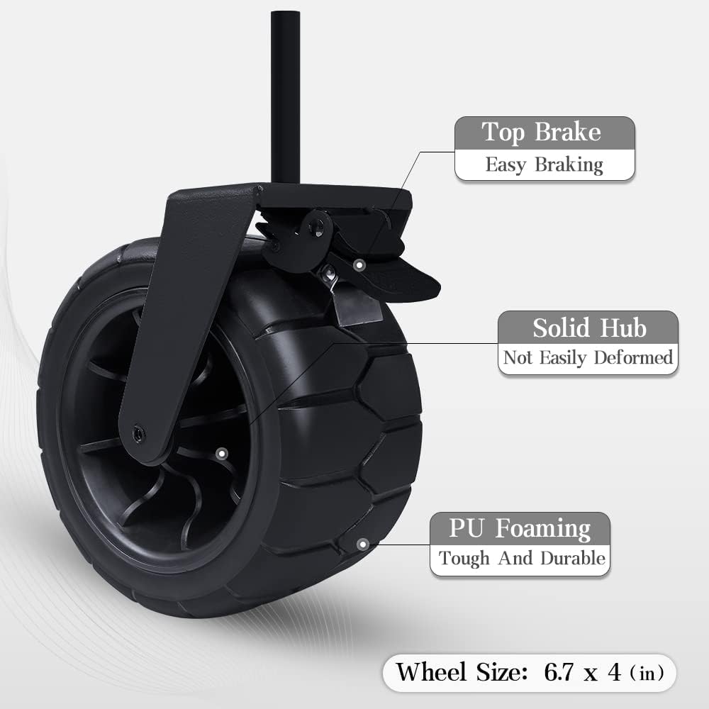 Carro plegable para exteriores, carrito plegable resistente para playa, carrito de jardín, con grandes ruedas de arena todo terreno para campamento,