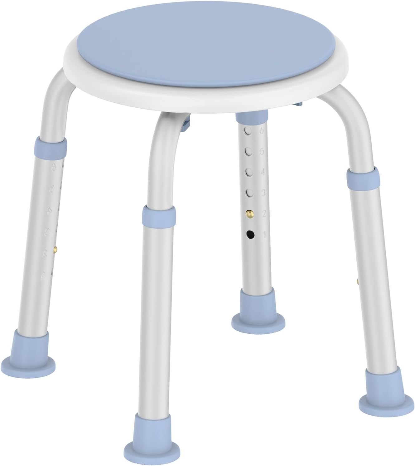 DELOG Silla de ducha giratoria de 360 grados, 300 libras, taburete de ducha giratorio para herramienta de ducha interior, asiento de ducha ajustable