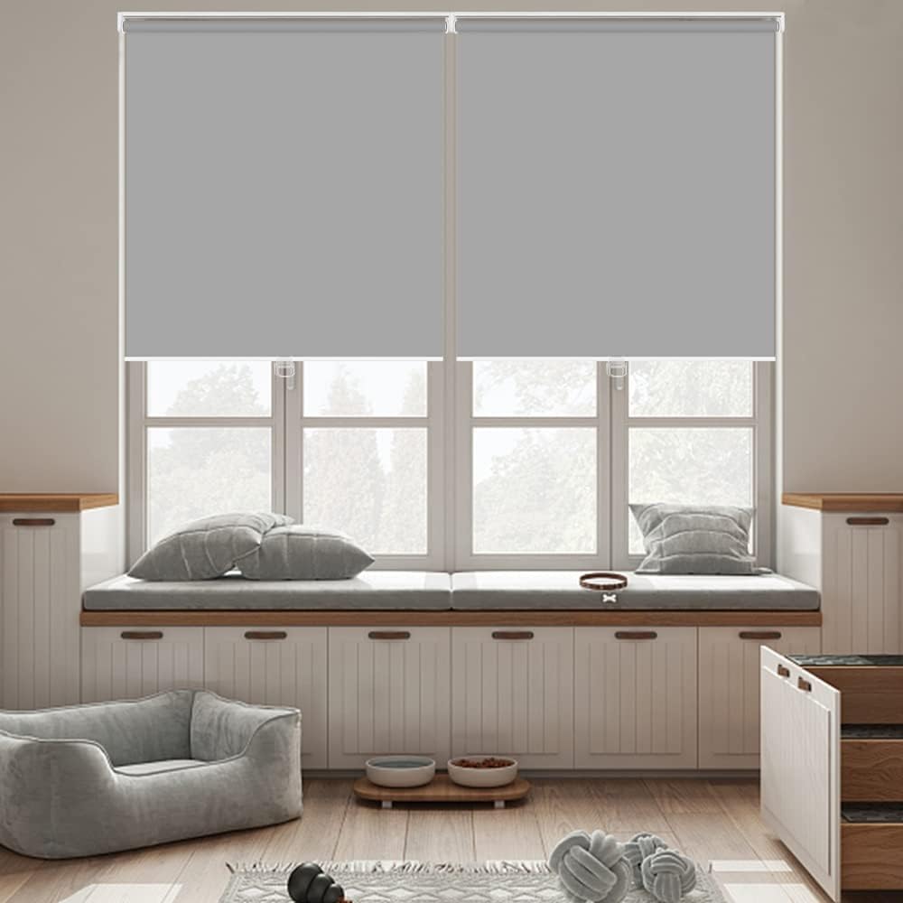 Kokorona Persianas enrollables opacas sin cordón para ventanas, oscurecimiento de la habitación, con aislamiento térmico, ahorro de energía, para