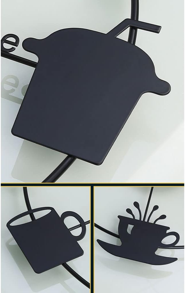 AOKLEY Reloj de pared – Reloj de pared para cocina, café, decoración moderna y minimalista de arte abstracto, 20 pulgadas, silencioso, sin tictac,