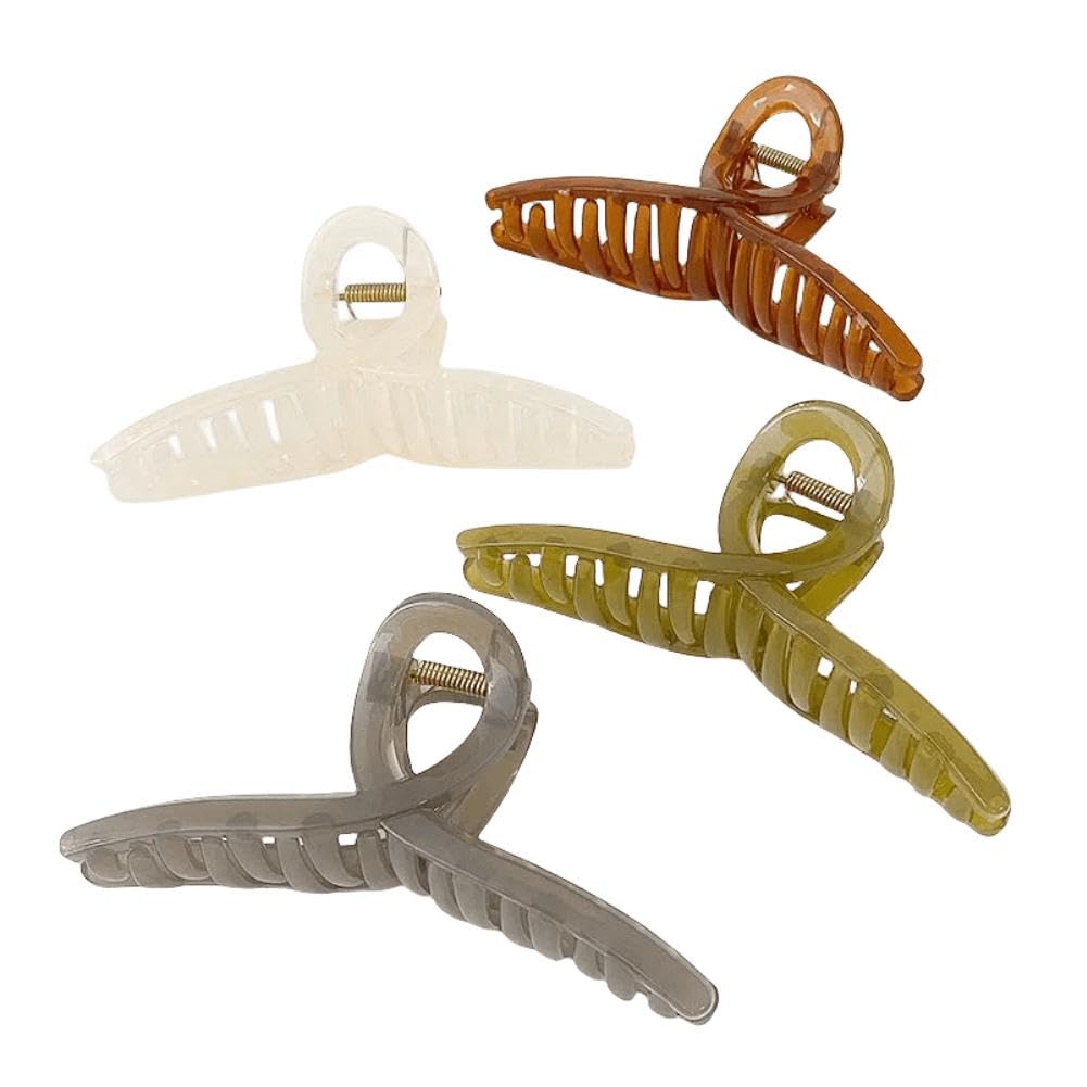 HASINA Pinzas grandes para el cabello para mujer, pinzas de pelo grandes de 5.1 pulgadas para mujer, cabello fino y rizado, clips de plátano mate