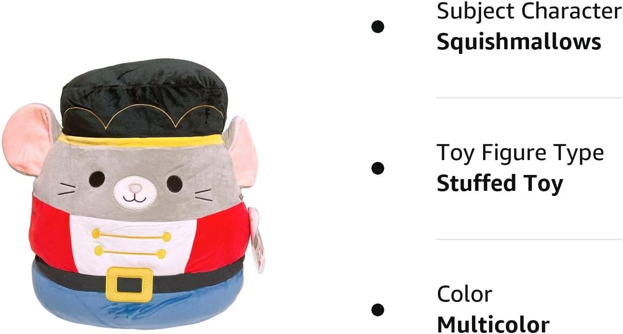 Squishmallows Kellytoy – Muñeco de peluche de Navidad de 8 pulgadas (8 pulgadas, Murray The Mouse)