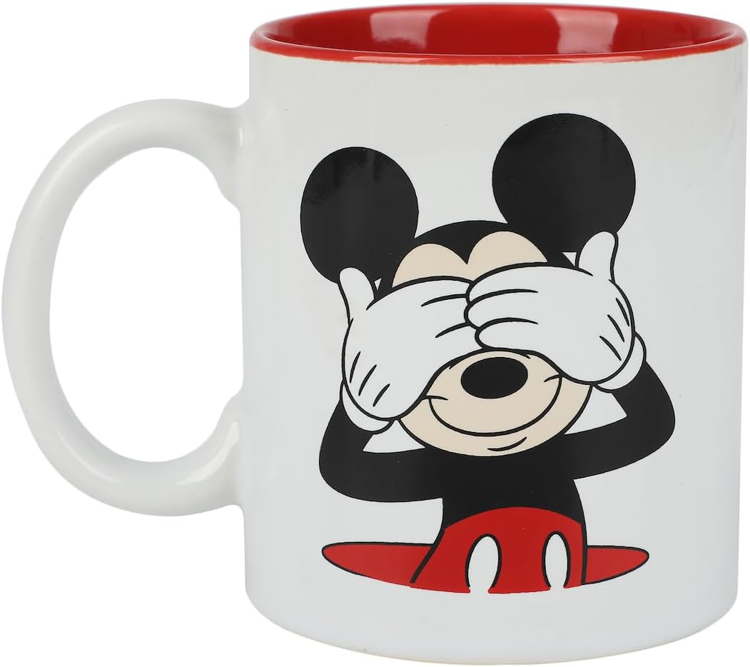 Disney Mickey & Minnie Mouse Peekaboo – Juego de 2 tazas de cerámica de 16 onzas