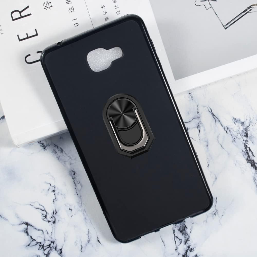 Funda de teléfono ultrafina para Samsung Galaxy A9 2016 + soporte de anillo con soporte, funda de silicona suave con pudín de gel para Galaxy A9 Pro