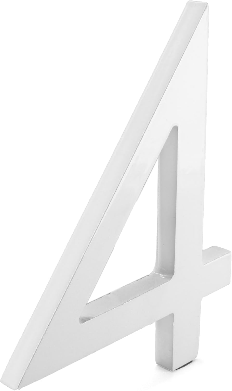 Montague Metal Products MHN-08-F-WE1-4 Números de casa de dirección flotantes modernos de aluminio cepillado sólido, 8 pulgadas, blanco recubierto