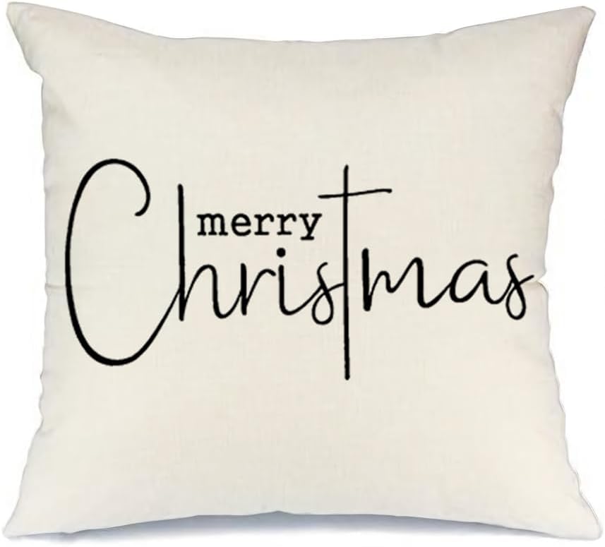 RABUSOFA Fundas de cojín de Navidad de 18 x 18 pulgadas, decoraciones de Feliz Navidad, fundas de almohada decorativas de invierno, fundas de cojín