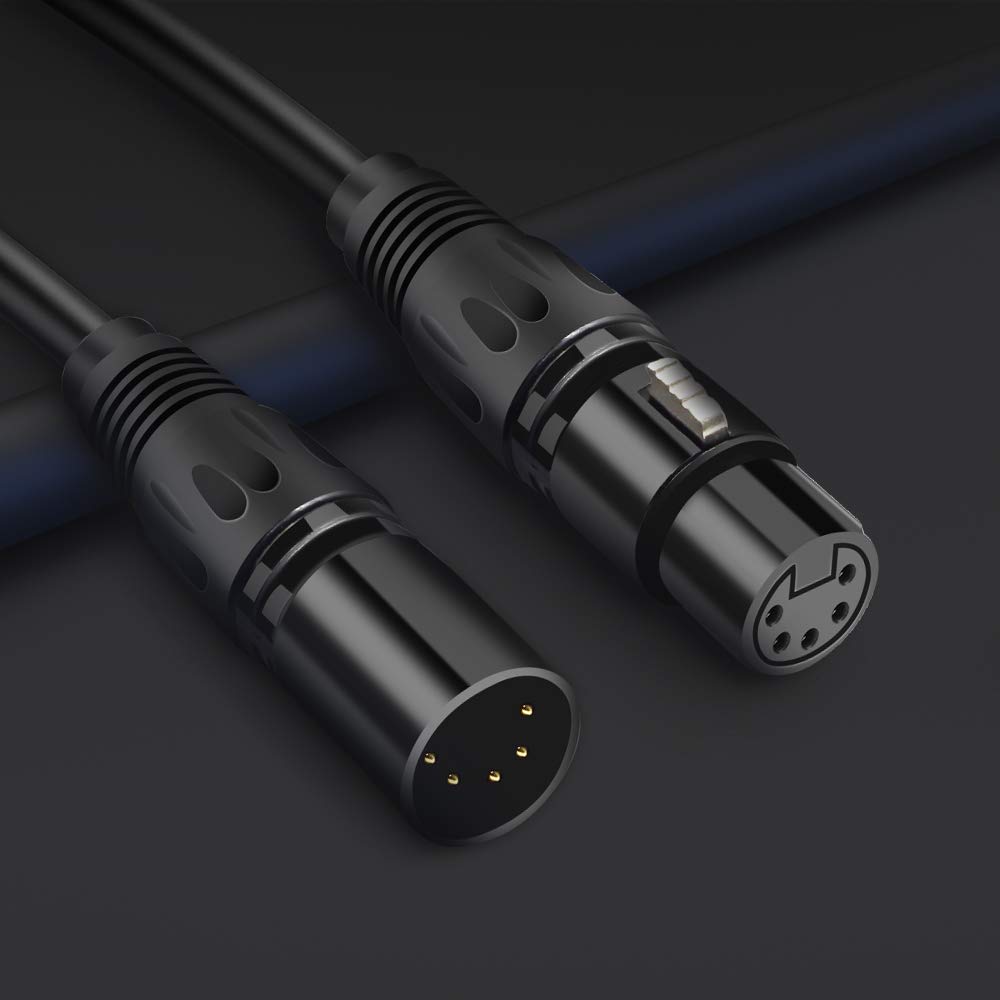 SiYear XLR – Cable adaptador RJ45 de 5 pines, XLR macho de 5 pines a RJ45 y XLR de 5 pines hembra a RJ45 hembra DMX Ethernet adaptador convertidor