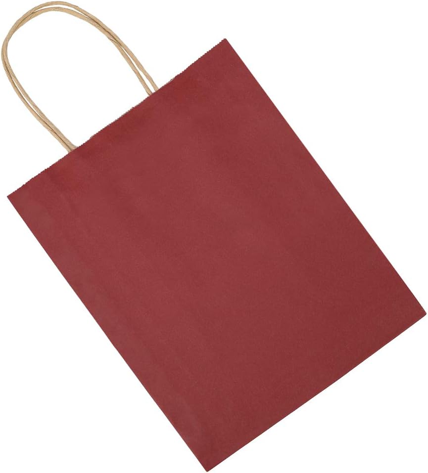 bagmad Cada 100 bolsas de papel de regalo verdes y rojas de 8 x 4.75 x 10 pulgadas con asas