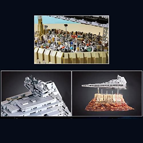 WLOXBKF MOC Starship Cruise Super UCS Imperial Star Destroyer City The Empire Over Jedha City Building Kits,Star Plan UCS Collectible Set for Adults