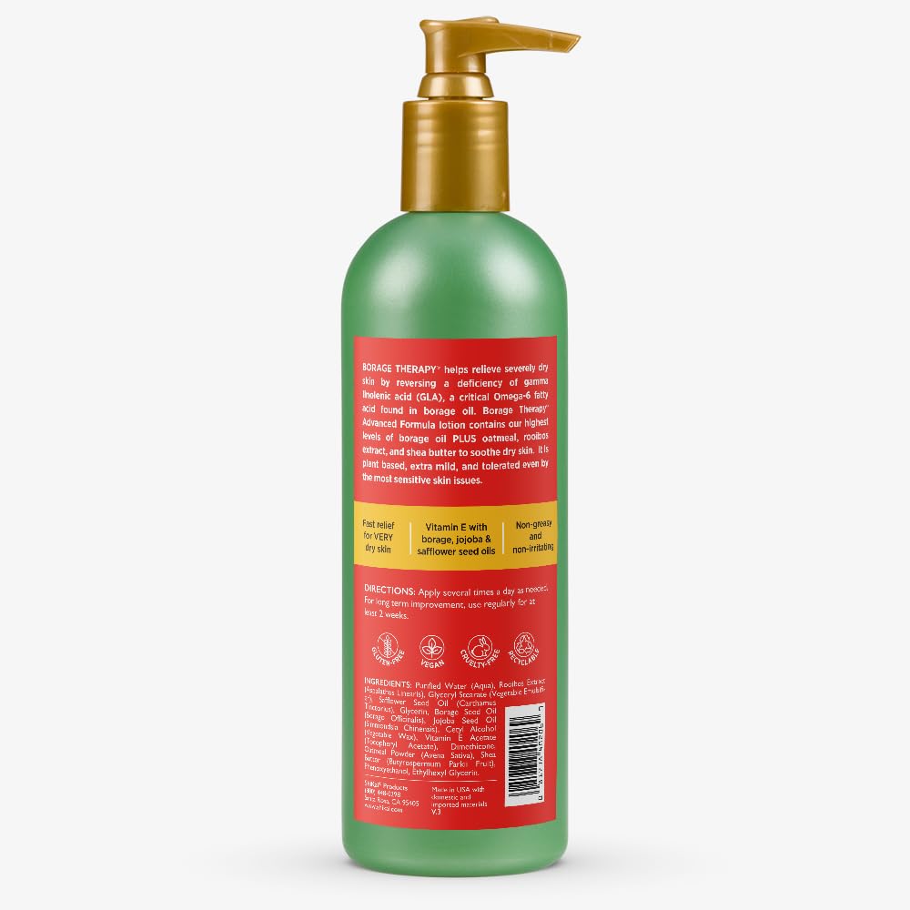 Loción para piel seca Shikai Borage Natural Therapy, 8 onzas