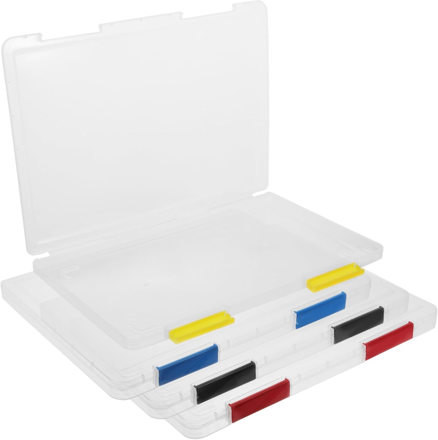 EXCEART Caja organizadora de archivos de 4 piezas, soporte de almacenamiento de archivos, cajas de almacenamiento de documentos, organizador de
