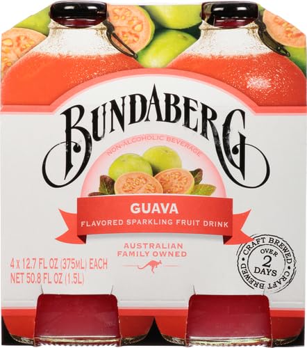 Bundaberg Bebida de frutas espumosas, guayaba, 12.7 onzas líquidas, 4 unidades