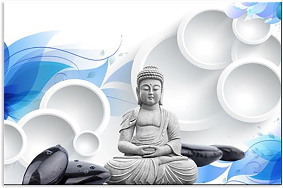 Arte de pared de Buda para dormitorio, pinturas de religión zen, impresiones sobre lienzo de estatua de buda, flores relajantes, imágenes pacíficas,