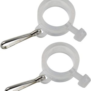 2 piezas de clip de anillo de asta de bandera con gancho fijo anti envoltura de plástico blanco anillos de montaje para asta de bandera 2 piezas de clip de anillo de asta de bandera con gancho fijo anti envoltura de plástico blanco anillos de montaje para asta de bandera