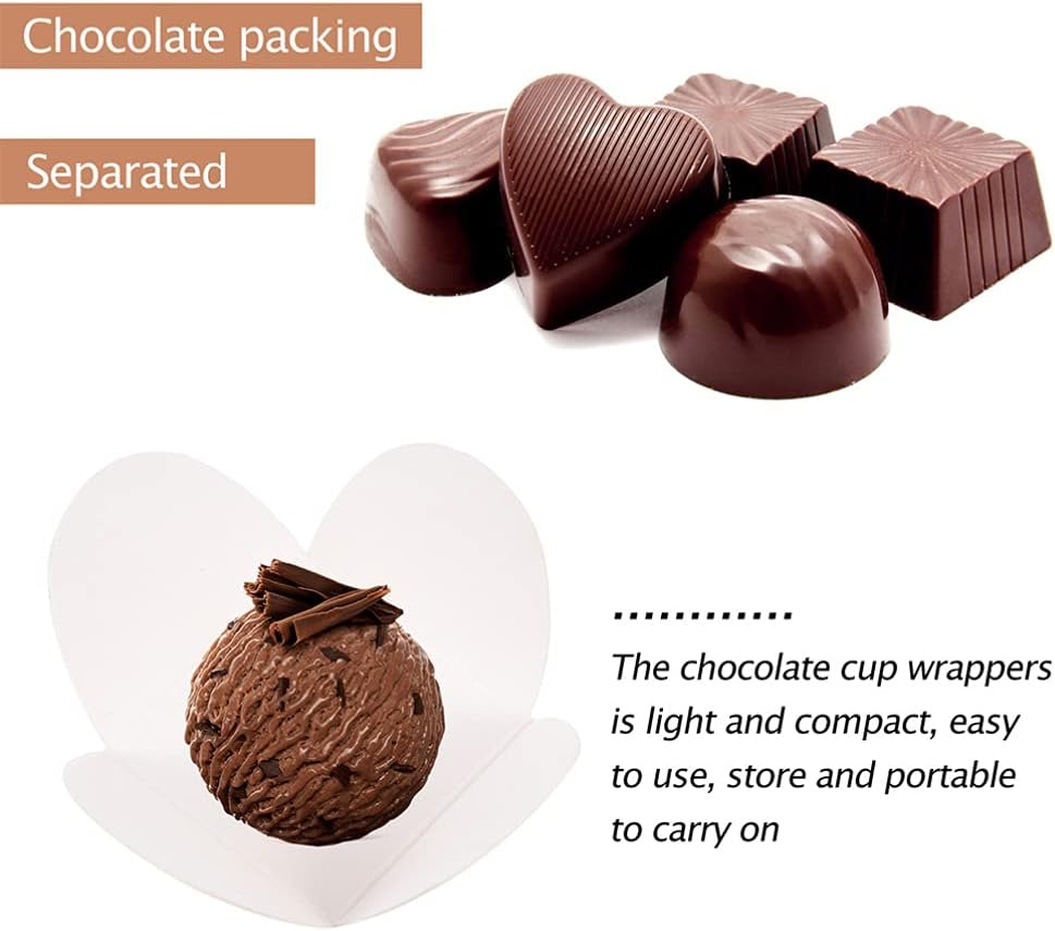 DOITOOL 200 piezas de papel kraft de chocolate para dulces, forros para magdalenas, moldes de papel para hornear para bolitas de pasteles,