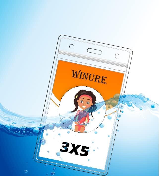WINURE Paquete de 50 soportes de vinilo para tarjetas de identificación (se adaptan a insertos de 3 x 5 pulgadas), impermeables, plástico