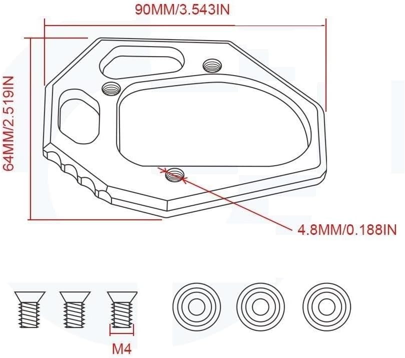 Motorcycle Side Stand pad Motorcycle Kickstand Side Stand Extension Enlarger Plate Pad for Y&AMAHA MT-07 MT07 Tracer 700 MT 07 Moto Cage XSR 700