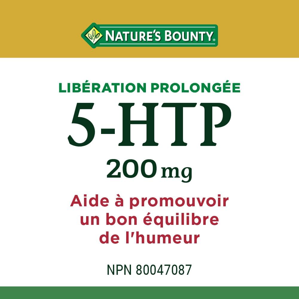 Nature’s Bounty Tiempo de liberación 5-HTP 200 mg, 45 tabletas