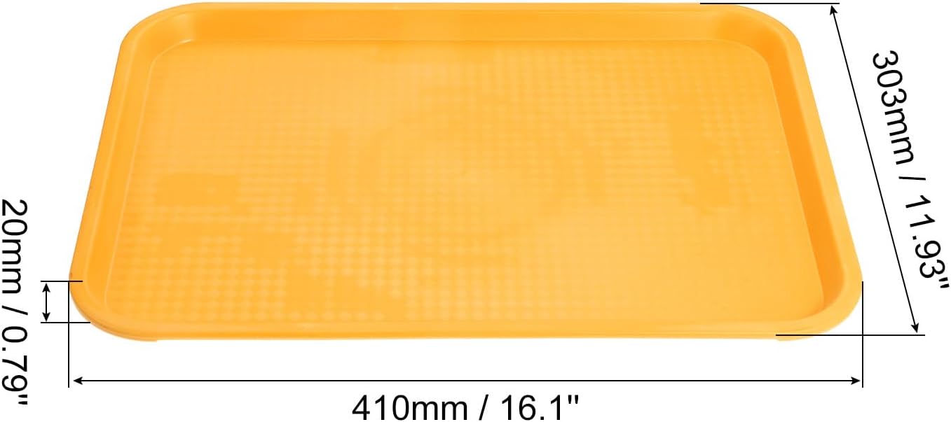 uxcell Bandejas de plástico de comida rápida a granel de 12 x 16 pulgadas rectangulares para servir, bandejas de cafetería, platos para servir para