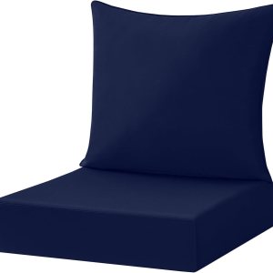 LOVTEX Juego de cojines de asiento profundo para exteriores, resistentes al agua, 24 x 24 pulgadas, cojines para sillas de patio para muebles de LOVTEX Juego de cojines de asiento profundo para exteriores, resistentes al agua, 24 x 24 pulgadas, cojines para sillas de patio para muebles de