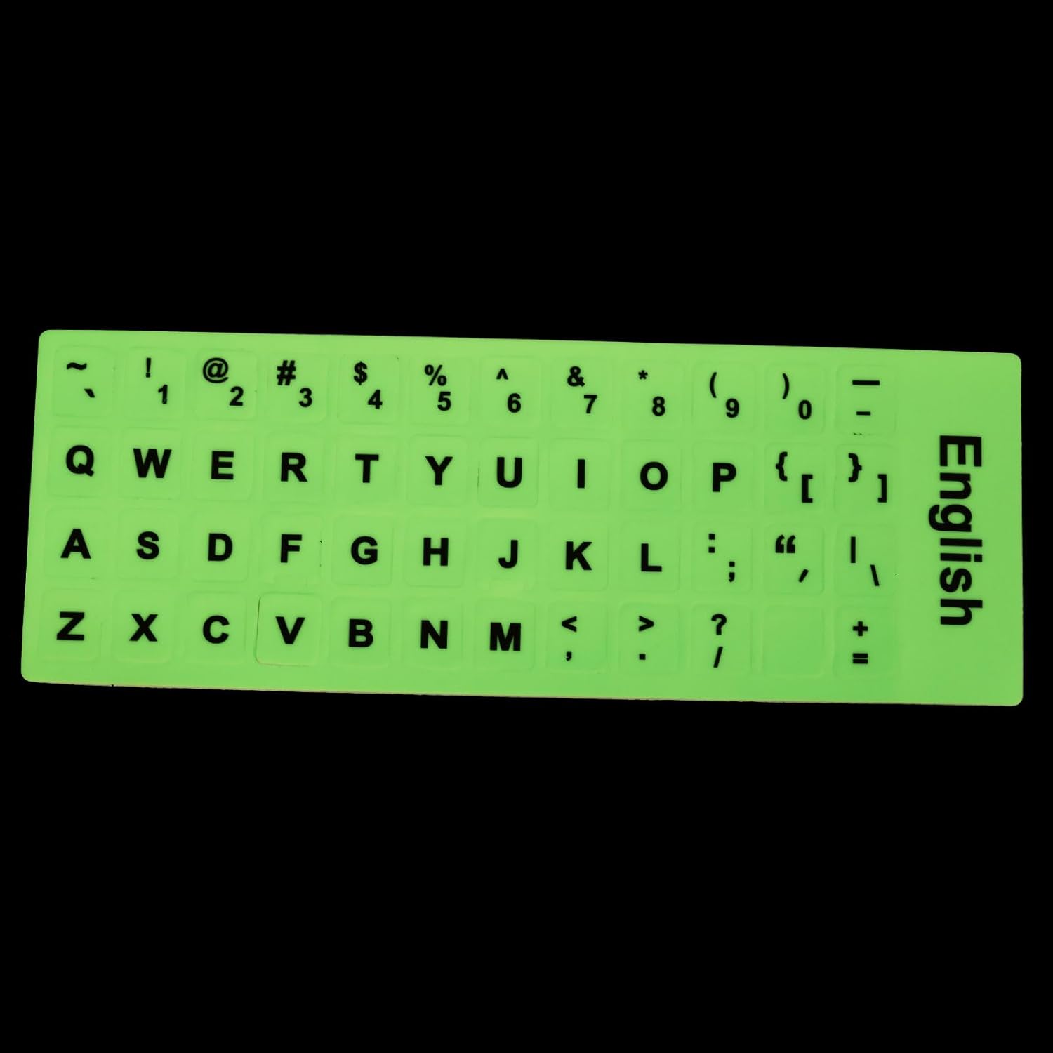 PATIKIL Calcomanías inglesas para teclado que brillan en la oscuridad, cubierta universal luminosa de repuesto para computadora de escritorio,
