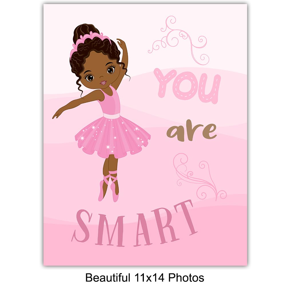 Black Girl Nursery Wall Decor 11×14 – Black Girl Magic Decor for Nursery, Toddler, Kids Room – Positive Quotes, Inspirational Positive Art – Pink