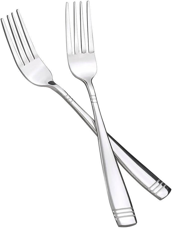 Tenedor de acero inoxidable, 8 pulgadas, juego de 12
