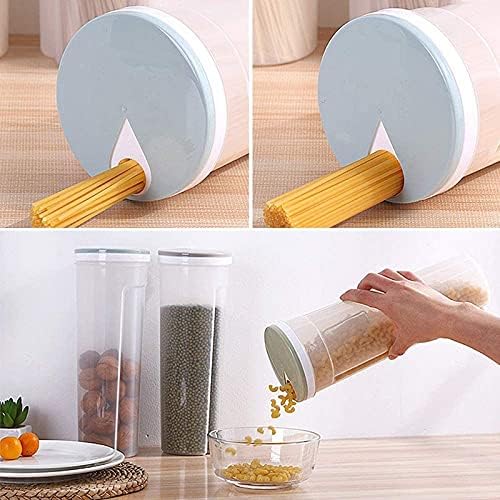 Recipiente de almacenamiento de pasta de espagueti transparente de 2 litros de alto con tapa ajustable, tarro de almacenamiento de alimentos de