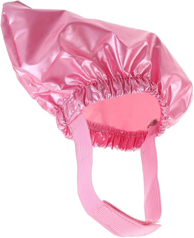 Pet Shower Cap Dog Shower Hat Cat Shower Hat with Adjustable Fixed Strap Pet Ear Cover Cap for Puppy Kitten Supplies – Pink (Medium)