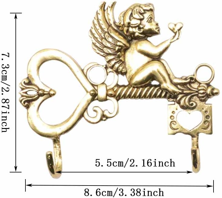 Ganchos para colgar abrigos de pared, 2 ganchos de pared de Cupido, ganchos decorativos creativos de tigregancho pesado, ganchos montados para