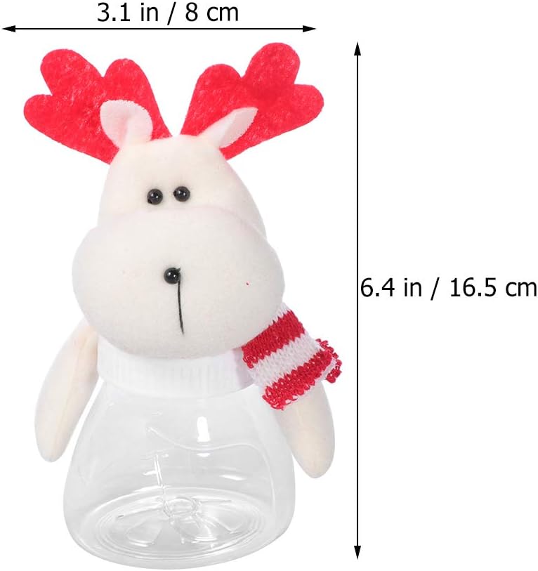 Vaguelly Tarros de caramelo transparentes, regalos de Navidad, plato de dulces de Navidad, tarro de regalo de Navidad, caja de almacenamiento de