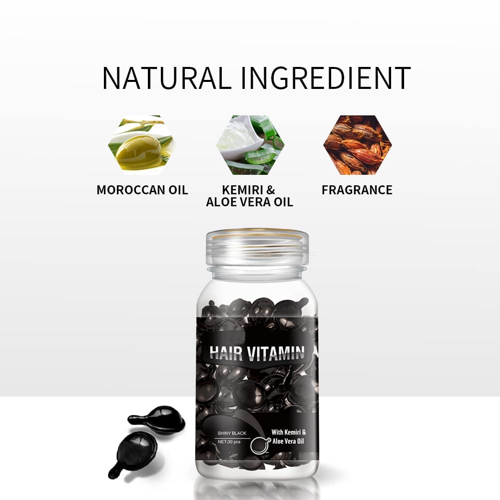 CIWICH Cápsula de suero para el cabello, aceite de crecimiento del cabello, tratamiento para cabello seco dañado, con aceite de kemiri y aloe vera,