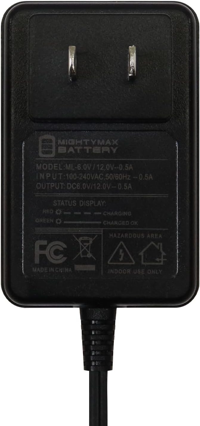 Mighty Max Battery Batería de 6 V 12 AH que reemplaza a la clavija Perego Bob The Builder 35525 + 6V Chrger