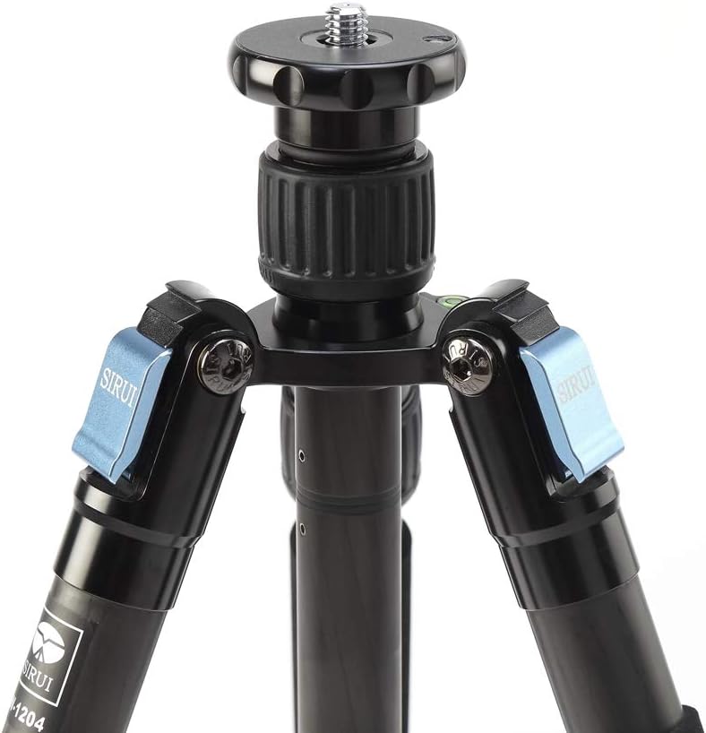 Sirui W-1204 Trípode de fibra de carbono impermeable de 4 secciones, capacidad de 33.1 libras, altura máxima de 65 pulgadas, gris (6913)